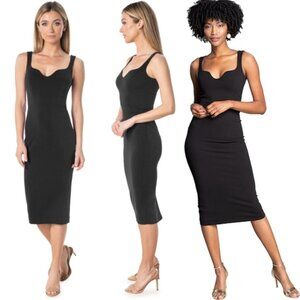 NwT DRESS THE POPULATION Sloane Dress Black Sweetheart Neckline size XS Pencil